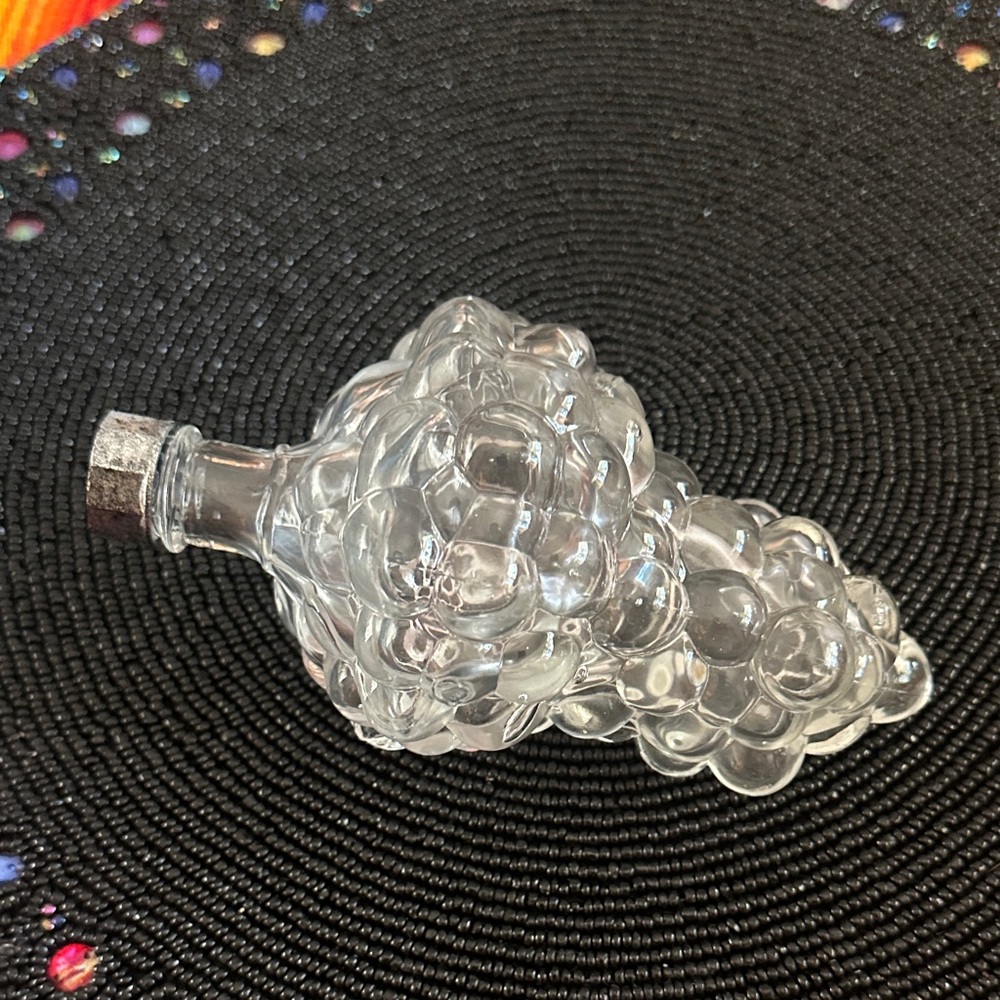 Vintage MCM Clear Glass Grape Cluster Bottle - Picture 2 of 2